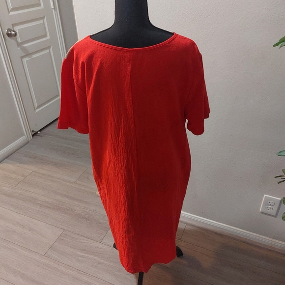 ZANZEA COLLECTION Women's Red Blue and Brown Midi Dress Size 4X - Picture 3 of 13